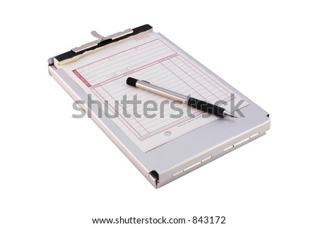 Stock Photo Metal Folding Clipboard With Empty Sales Order And Pencil 843172 