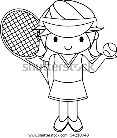 stock vector Tennis Girl