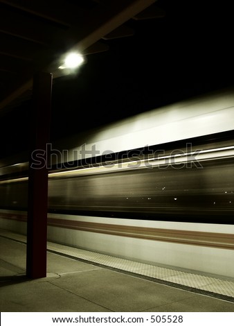 Transportation. Train at night