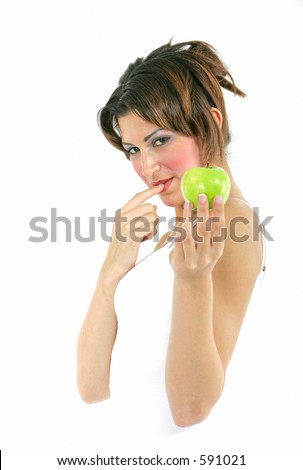sexy model with forbidden fruit
