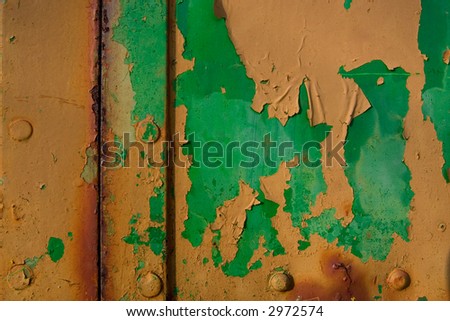 brown and green rusty metal window