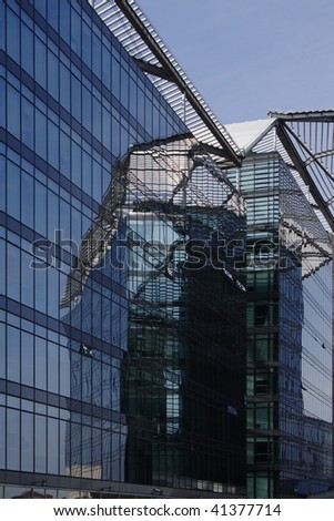 reflection building with glass surfaces