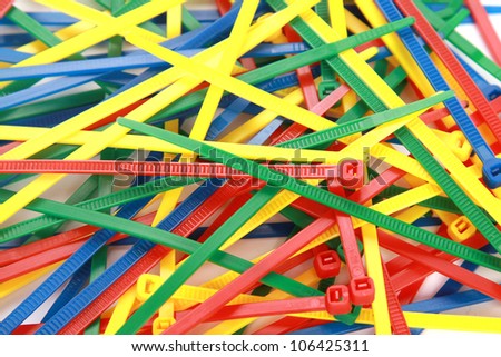 Multicolor Nylon Cable Ties on White Background
