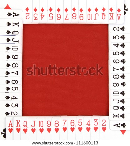 all playing cards and place for the text in center