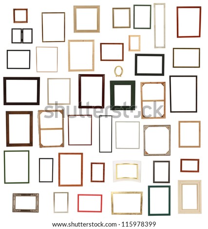 frames collection (original size) isolated on white background. cut outs