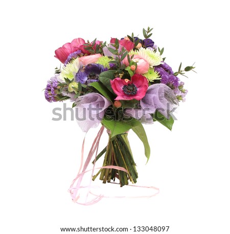 flowers bouquet on white background
