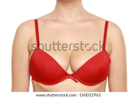 Average women wearing bra. Close-up of women wearing bra