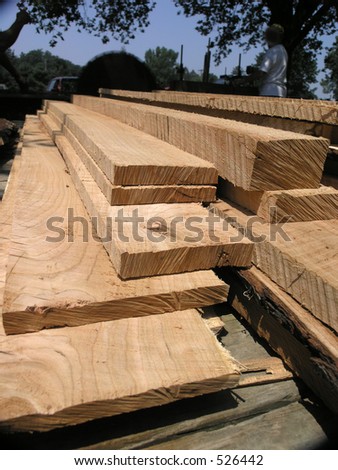 Rough Sawn Lumber hardwood boards right out of the sawmill
