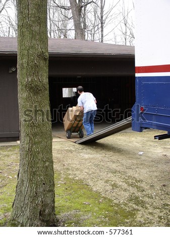 Man offloads moving van