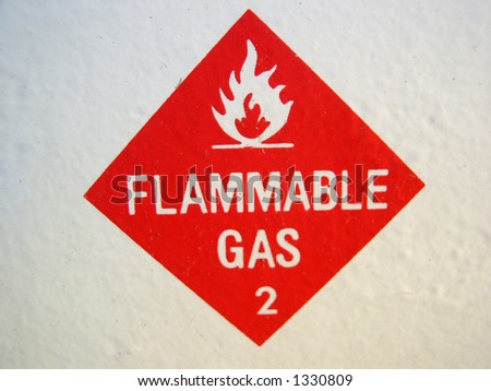 Flammable Gas Warning Label