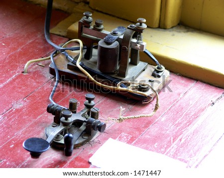 Telegraph Sender And Receiver In Railroad Telegraph Office Stock Photo ...