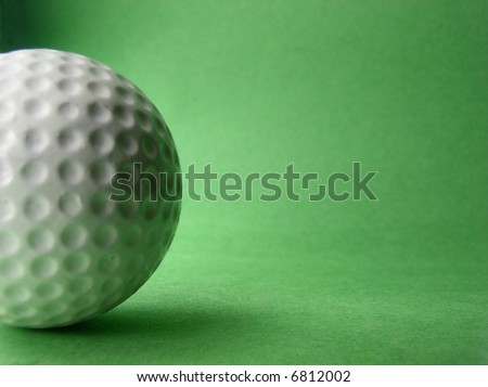 Golf ball on green background, space for text