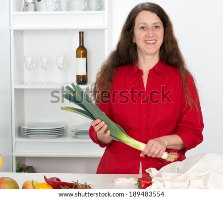woman with food shopping