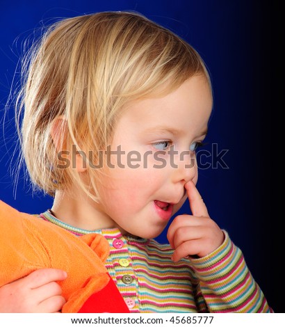 stock photo little girl finger in the nose finger girl girl finger