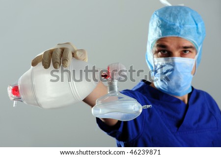 doctor with anesthesia - bag