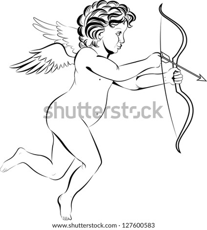 In Valentine's Day Cupid in graphic style with a transparent background In Valentine's Day Cupid in graphic style with a transparent background