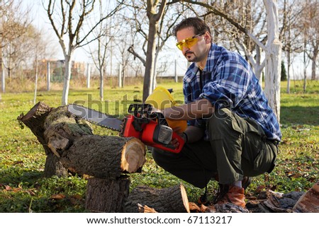 Saws  Cutting Wood on Man Cutting Wood With Electric Saw Stock Photo 67113217   Shutterstock