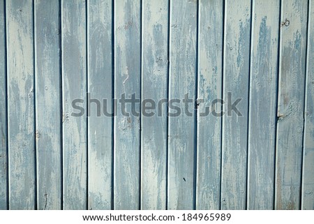 Seamless vertical tiling wood fence texture in blue color