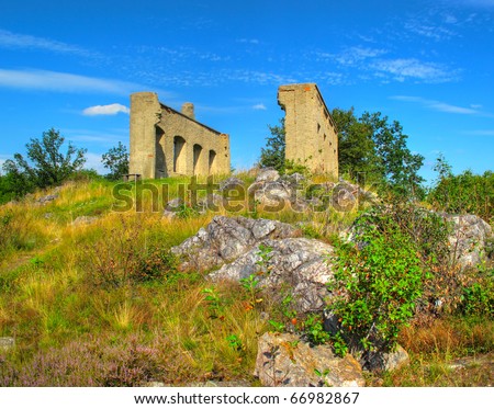 Romantic ruin of chateau Kamyk. Beautiful place in Osek, Czech republic.