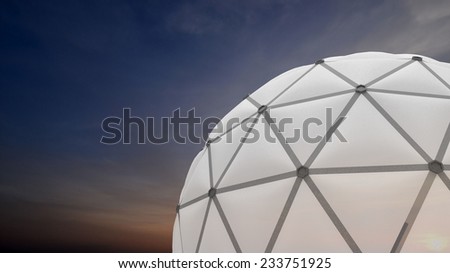 Geodesic dome render on white