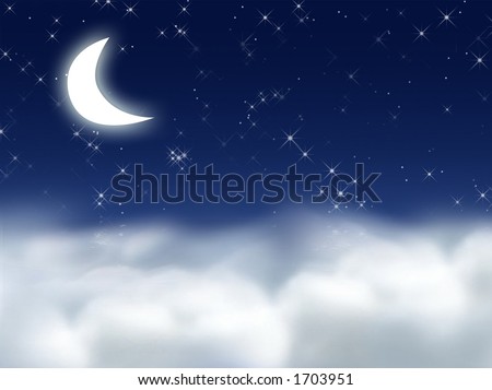 stock photo Moon and Stars