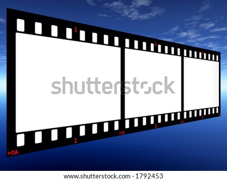 Three Film Frames with Frame Numbers on Horizon Backdrop