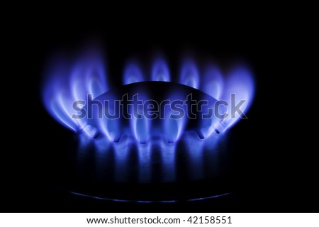 a kitchen range on black background - methane natural gas