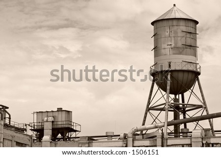 Gates Rubber Factory Water Tower 2 sepia
