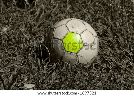 old ball on the grass-plot