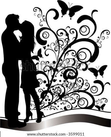 couple kissing drawing. stock vector : kissing couple