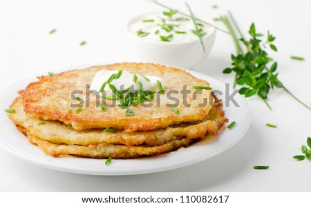 Potato Pancake with Sour Cream and herbs
