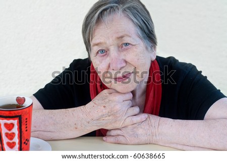 Elderly happy woman