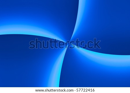 Blue gradients of light in quarter sectors intersecting in center.  This is not CG, but a real photo of an illuminated surface.