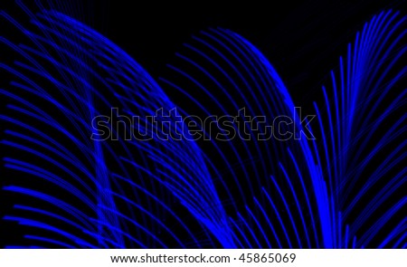 Blue neon waves on a black background.