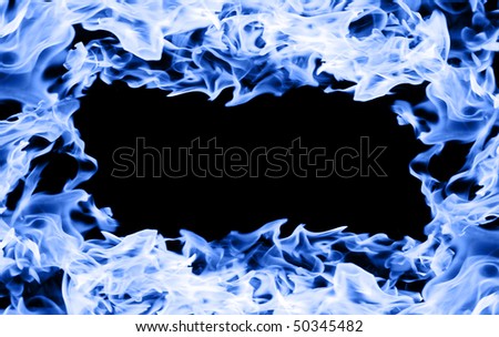 stock photo Fire blue flames
