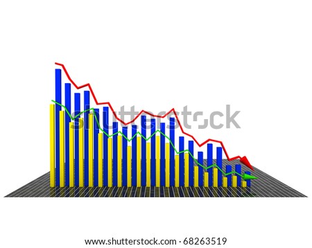Economic losses schedule of yellow and blue boxes and red and green arrows 3