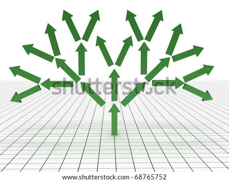 The green arrows in a tree stand on the surface of the white squares Ã¢Â?Â?1