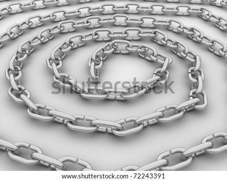 Spiral link in the chain, the chain of steel