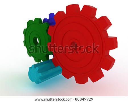 Plastic gears of different colors