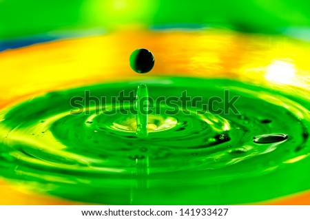 macro liquid paint drops splashing in water. abstract wallpaper