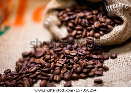 fresh bio aromatic coffee beans. imported in vintage cloth package