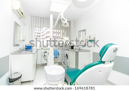 Dentist tools and professional dentistry chair waiting to be used by orthodontist