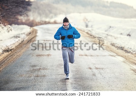 Running athlete man, working out and training for box match