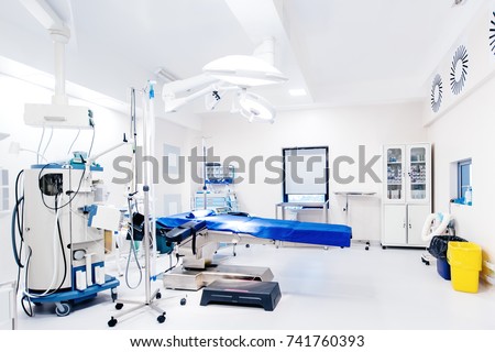 Hospital details - Modern surgery room with technology and lamps