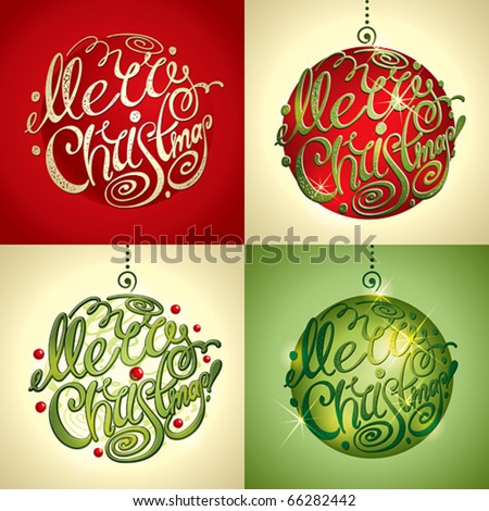 Christmas Cards on Christmas Card  Merry Christmas Lettering By Four Styles Of A Writing