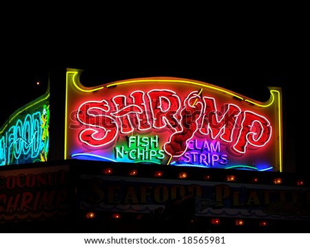 Neon sign at a carnival midway