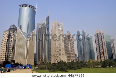 High-rise buildings at the Shanghai Lujiazui Business Circle