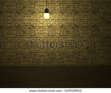 lighting lamps with brick wall and concrete ground, background