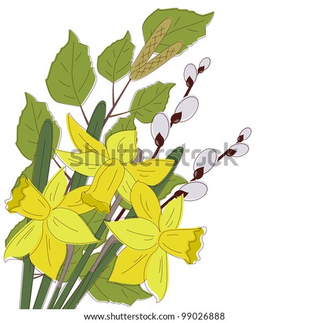 Flowers Easter Background Stock Vector Illustration 99026888 : Shutterstock
