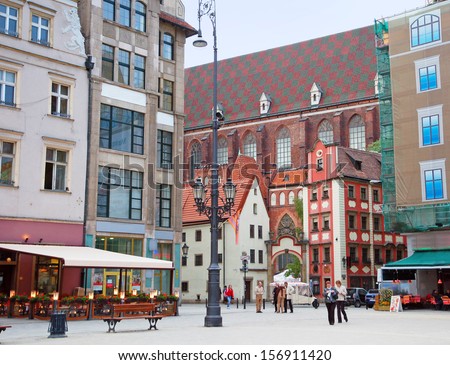 Market square in Wroclaw, Jas i Malgosia (Hansel and Gretel) houses